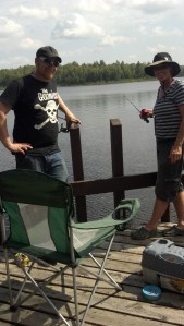 Nephew Steve giving me fishing advice.