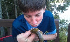 As custom has it. Fish thrown back get kissed.