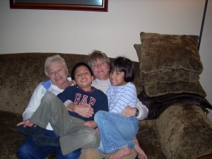 Aunt Pat, Antonio, Aunt Mary, Crystel