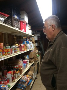 Joe pointing out the special diet shelf.