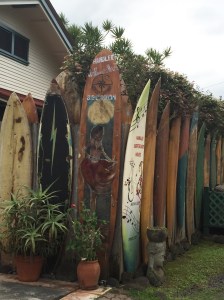 Surfboard fence in Hanalei